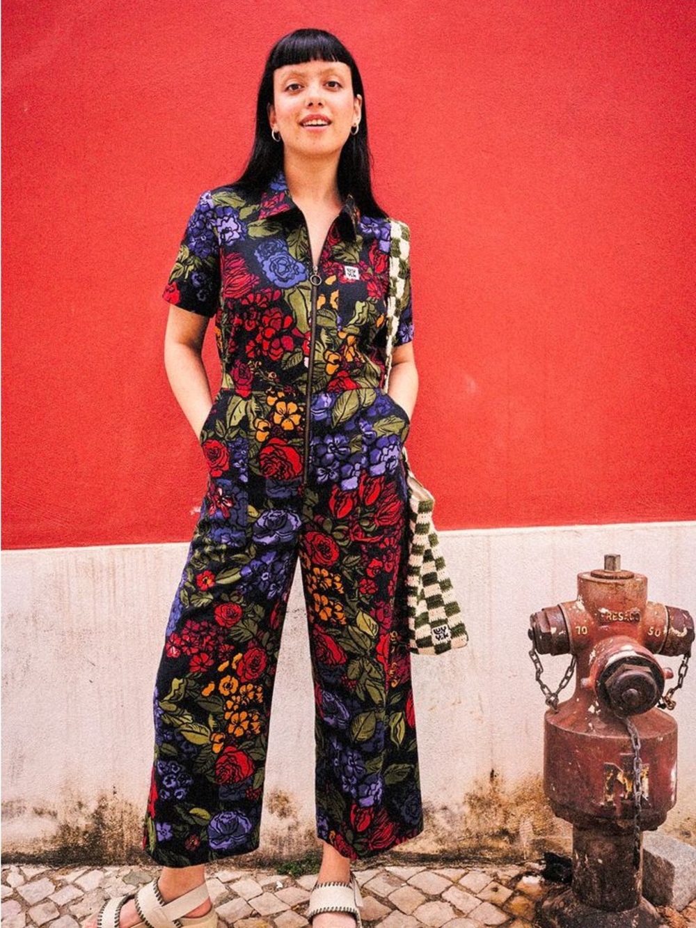 Lucy & Yak Ragan - Cotton Jumpsuit in Maria Print - UK 8 / REG / US 4 REG